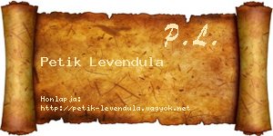 Petik Levendula névjegykártya